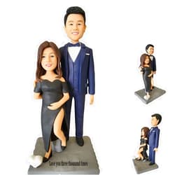 Custom Full Custom Head & Body Figurines Personalized Dolls Handmade Bespoke Gifts Based on Your Photos (6''(15cm), 2 Person)