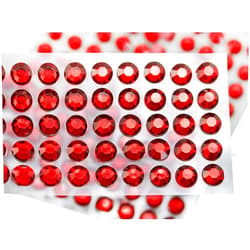 Allstarco 6mm SS30 Red Self Adhesive Acrylic Rhinestones Plastic Face Gems Stick On Body Jewels for DIY Cards and Invitations Crafts Bling Sticker - 5 Sheets - 250PCS