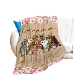 Beynepe Owl Blanket Owl Gifts for Girls Women Ultra Soft Cozy Owl Fleece Throw Blanket Fuzzy Plush Bedding Blanket for Bed Kids Adults 40