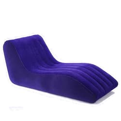 ZIKO Inflatable Sofa Air Chair, Portable Leisure Lounger S-Shaped Flocking Lazy Couch for Indoor Living Room Bedroom, Outdoor Folding Blow Up Bed Backyard Garden Beach, Blue