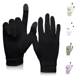 A TOUCH OF Silk Pure Silk Glove Liners | Soft & Comfortable | Touchscreen Thermal Gloves | Natural Wear | Unisex | With Wash Bag