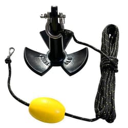 XIALUO Marine River Anchor Kit 8 lb Black PE Coated Kayak Anchor Accessories with 30 ft Rope for Fishing Kayaks, Canoe, Jet Ski, SUP Paddle Board and Small Boats