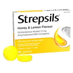 Strepsils Throat Lozenges Soothing Honey & Lemon 16 Pack