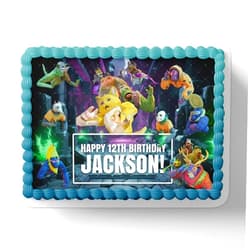 Cakecery Animal Company Virtual Gamers Edible Cake Image Topper Personalized Birthday Cake Banner 1/4 Sheet