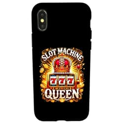 BizzyflyUSA iPhone X/XS Slot Machine Queen Crown Slots Player Casino Gambling Lover Case
