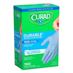 Curad Nitrile Exam Gloves, Durable, Powder Free, Chemical Resistant, One Size Fits Most, 100 Count (10 Pack)