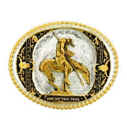 Montana Silversmiths Men's End Of The Trail Belt Buckle Silver One Size