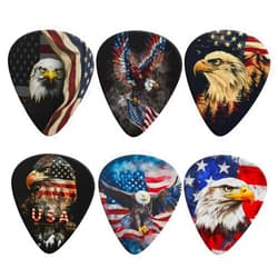 KEIAHUAN American Flag Eagle Guitar Picks Cool Guitar Plectrums Thickness Celluloid Guitar Pick for Bass, Eletric, Acoustic Guitars Medium 0.96mm for Men