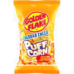 Golden Flake Puff Corn Cheddar Cheese, 6 oz Bags (Pack of 4)