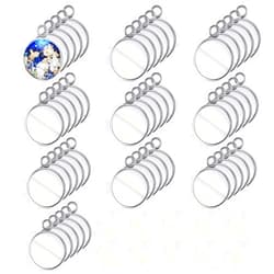 Hicarer 200 Pieces 12 mm Stainless Steel Round Blank Bezel Set, Including 100 Pendant Trays 100 Glass Cabochon Trays Pendant Blanks for Jewelry Making DIY Findings