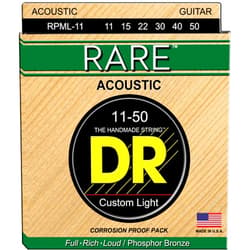 DR Strings Rare - Phosphor Bronze AcousticHex Core 11-50