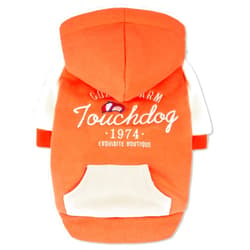 Pet Life Touchdog Heritage Premium Cotton Hooded Dog Sweater with Accented Bridge Pockets on The Dog Hoodie - Pet Sweater Featuring snap enclosures and Reversible Sherpa for Added Warmth