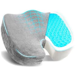 EcoNour Thick Gel Seat Cushion for Pressure Relief -Grey| Tailbone Pain Relief Cushion for Sciatica, Coccyx & Heavy People | Orthopedic Memory Foam Seat Cushion for Office, Desk Chair & Gaming Chair