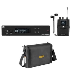 Sennheiser XSW IEM SET Stereo In-Ear Wireless Monitoring System A: 476 to 500 MHz (509146) Bundle with Auray Carrying Bag for Wireless System