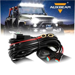 Auxbeam Led Light Bar Wiring Harness with PT Plug 12V 40Amp Fuse Relay ON/Off Switch Power Relay Fuse for LED Light Bars Work Light Driving Lights 2 Lead 8 Ft (The Maximum Load Power is 240W)