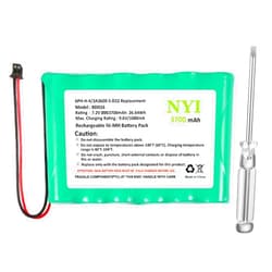 NYI Upgraded 3700mAh Battery Compatible with DSC IMPASSA 9057 SCW9057 SCW9055, 6PH-H-4/3A3600-S-D22 Replacement, 7.2V Rechargeable Ni-MH Battery for ADT Control Panel