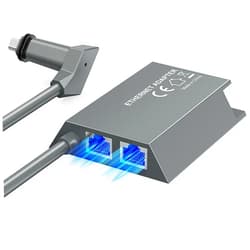 LUCMO Multi Ports Starlink Ethernet Adapter for Starlink Gen 2 Wired External Network, 2 Ports Starlink Ethernet Adapter 1 to 2 [2 Devices Networked Simultaneously] - Up to 1 Gbps