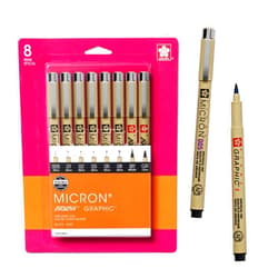 SAKURA Pigma Micron Fineliner Pens - Archival Black Ink Pens - For Writing or Drawing - Holiday Gifts for Artists, Crafters & DIY Gifts Projects - Assorted Point Sizes - 8 Count