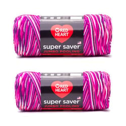 Red Heart Super Saver Jumbo Berry Pooling Yarn - 2 Pack of 10oz/283g - Acrylic - 4 Medium (Worsted) - 482 Yards - Knitting/Crochet