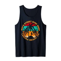 WAVE STREET SURF SHOP Wave Street Walking through the Palm Trees Surf Shop Graphic Tank Top