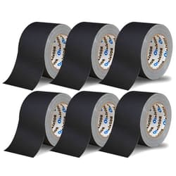 Oleitodh 3 Inch Black Gaffers Tape Bulk, 6 Roll Multi Pack, 30 Yards per Roll, Heavy Duty Gaffers Tape Easy Tear, Non Residue Gaff Tape, Waterproof Matte Cloth Gaffing Tape for Photography, Filming, Stage Use