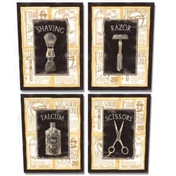 Wallsthatspeak Gango Home Décor 4 Vintage Barber Shop Art Prints Shave Scissors 8 x 10