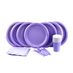 PartyLovers Set, Includes Dinner Plates, Cutlery, Napkins & Cups Party Tableware, Light Blue