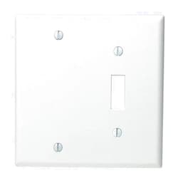Leviton 88006 2-Gang 1-Toggle 1-Blank Device Combination Wallplate, Standard Size, Thermoset, Box Mount, White