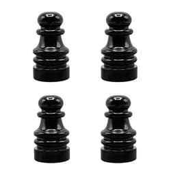 ECUDIS Pack of 4 Solid Metal Lamp Finials Caps Knob for Lamp Shade Harp Holder Lamp Decoration Accessories, 1 Inch Tall (Black)