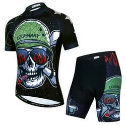 YOUALSO Men Cycling Jersey Set Cycle Short Sleeve Shirt and 3D Cushion Shorts Padded Suit Biking Top