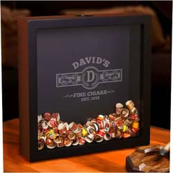 HomeWetBar Custom Cigar Band Shadow Box for Cigar Aficionado - Personalized Product