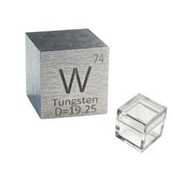Stawoo Tungsten Cube A Unique Metal Cube Made of 99.95% Pure Tungsten Block, Periodic Table Element Cube Collection,Science Gift for Adults,Engraved Tungsten Cube + Acrylic Box (Tungsten, 0.39inch(10mm)