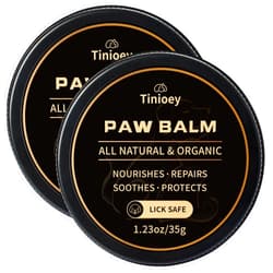 Tinioey All-Natural Lick Safe Dog Paw Balm for Dogs & Cats | 2 Pack Dog Paw Pad Balm Paw Protector, Moisturizer & Soother for Dry Cracked Paws, Noses & Elbows | Snout Soother for Dogs (1.23oz *2)