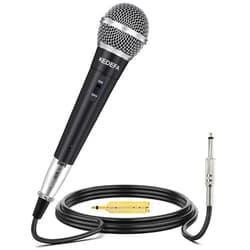 KEDEFA KM58 Handheld Wired Karaoke Microphone, Cardioid Dynamic Vocal Mic with 13.12ft Detachable XLR Audio Cable and ON/Off Switch, for Karaoke Singing Machine, Speaker