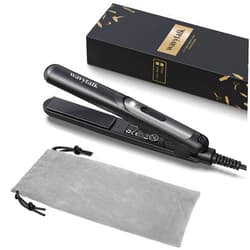 Wavytalk Mini Flat Iron 0.7 Inch Ceramic Mini Hair Straightener, Small Flat Irons for Short Hair, Curls Bangs, Dual Voltage for Travel