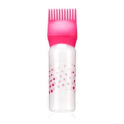 Antilog Root Comb Applicator Bottle with Graduated Scale and Brush for Salon Hair Coloring, Hair Dying (rose red, 170ml)