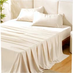 Bedsure Queen Sheet Set, Rayon Derived from Bamboo, Cooling Sheets, Breathable & Soft, Deep Pocket Up to 16