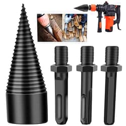 DTREEL Dotmalls Easysplit Drill Bit, Efficient Wood Splitting for Home & Outdoor Use, Perfect for Oak, Hickory, Walnut, with 3 Handles for Electric Log Splitt (32mm)