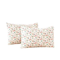 ECOCOTT 2 Pack Pillowcase Standard Size, Cartoon Cute Dogs Animal Pattern Pillow Cases Set, 100% Cotton Pillow Covers with Envelope Closure (Standard, 20