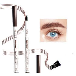 MAKETOPYZN Eyebrow Pencil, Liquid Brow Pen w 4-Micro-Fork Tip, Smudgeproof Long Wear Natural Shape, Fine Sketch Waterproof Microblading Brow Pencil (Chestnut)