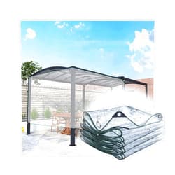 LIANGJUN-pengbu LIANGJUN Transparent Tarpaulin Waterproof Heavy Duty, Tear Resistance 0.5mm Thick Anti-Aging Plant Cover, Tent Tarps for Outdoor Gardens Plants Protection, 550g /㎡ (Color : Clear, Size : 1.6mx3m)