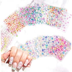 YKZFUI 30Sheets Flower Nail Art Stickers Colorful Floral Nail Decals 3D Self-Adhesive Nail Supplies Flowers Cherry Blossoms Daisy Nail Design Spring Summer Nail Stickers for Women Manicure DIY Decoration