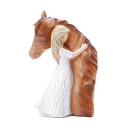 BAOPLAYKIDS Truly a Friend Horses and Guardian Angel Statues, Sculpted Hand-Painted Girl Embracing Horse Figurines, Horse Lover Gifts, Horse Loss Remembrance Gifts, Cowgirls Gifts, Birthday Christmas Horse Stuff