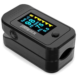 Santamedical Dual Color OLED Pulse Oximeter Fingertip, Blood Oxygen Saturation Monitor (SpO2) with Case, Batteries and Lanyard
