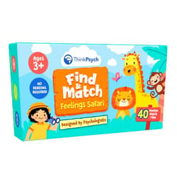 ThinkPsych Find & Match - Feelings Safari | Animals & Emotions Matching Memory Game for Kids | Ages 3+ | Social Emotional Learning Toys and Activities | Play Therapy Games