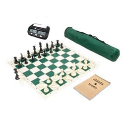 Wholesale Chess Basic Club Complete Chess Set with Scorebook and Clock (Green)