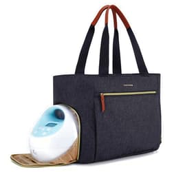 mommore Breast Pump Bag Diaper Tote Bag with 15 Inch Laptop Sleeve Fit Most Breast Pumps Like Medela, Spectra S1,S2, Evenflo