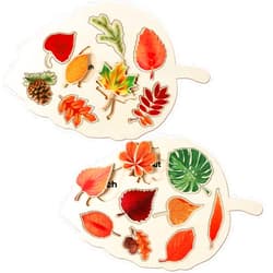 Kathfly 2 Pieces Leaf Wooden Jigsaw Puzzles Leaf Puzzle Montessori Toy Montessori Puzzle Early Educational Learning Puzzle for Birthday Gift Early Education School(Classic)