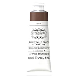 Charbonnel Printing Ink for Intaglio, Etching & Lithography, Bistre Basic - 60 mL (2 oz) tube