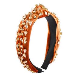 CENAPOG Rhinestone Headbands for Women Velvet Wide Crystal Hair Bands Knot Turban Headband for Girls Bridal Hair Hoop Wedding Headwear Hair Accessories Birthday Valentines Day Gifts (brown)